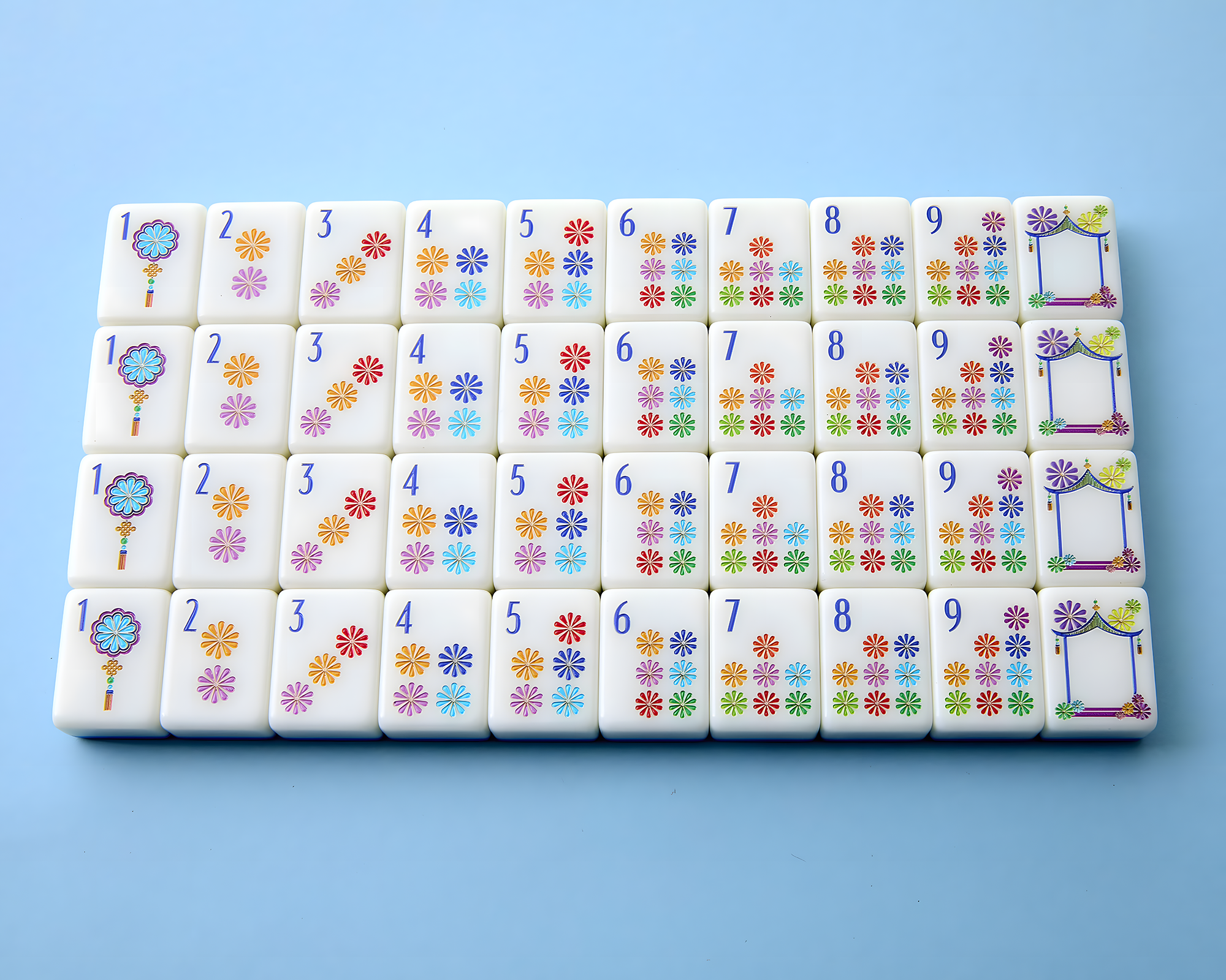 Mahjong Tile Set Blue