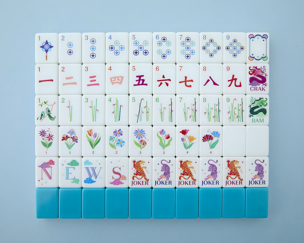 Mahjong Tile Set Sky Blue