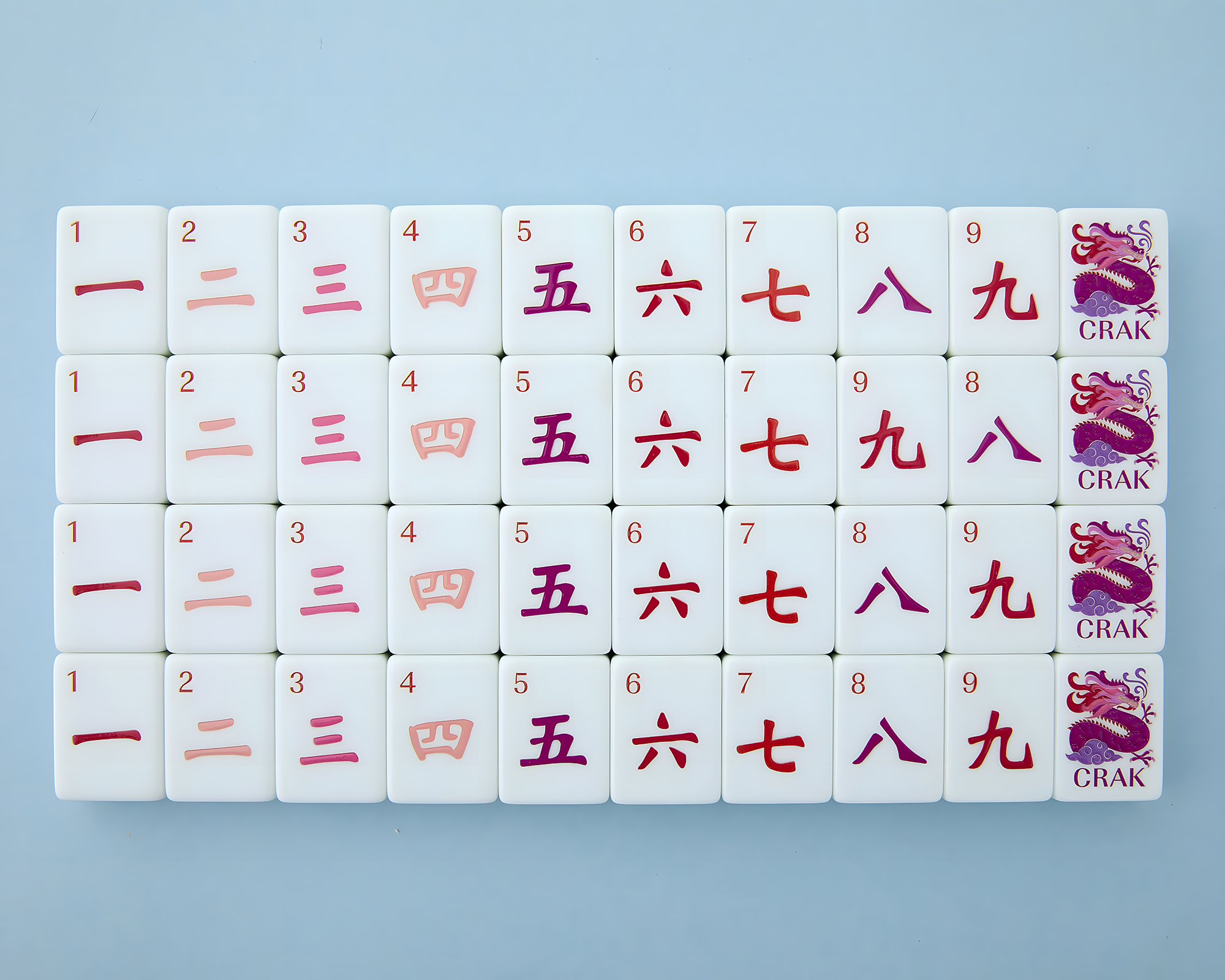 Mahjong Tile Set Sky Blue
