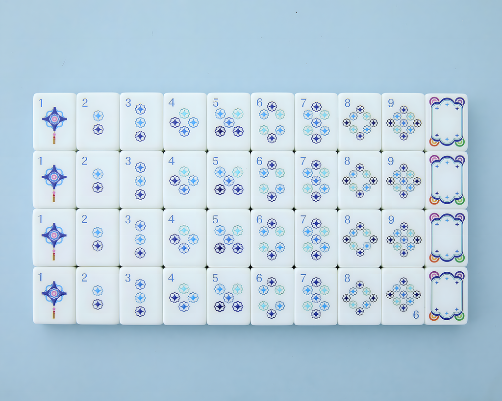 Mahjong Tile Set Sky Blue