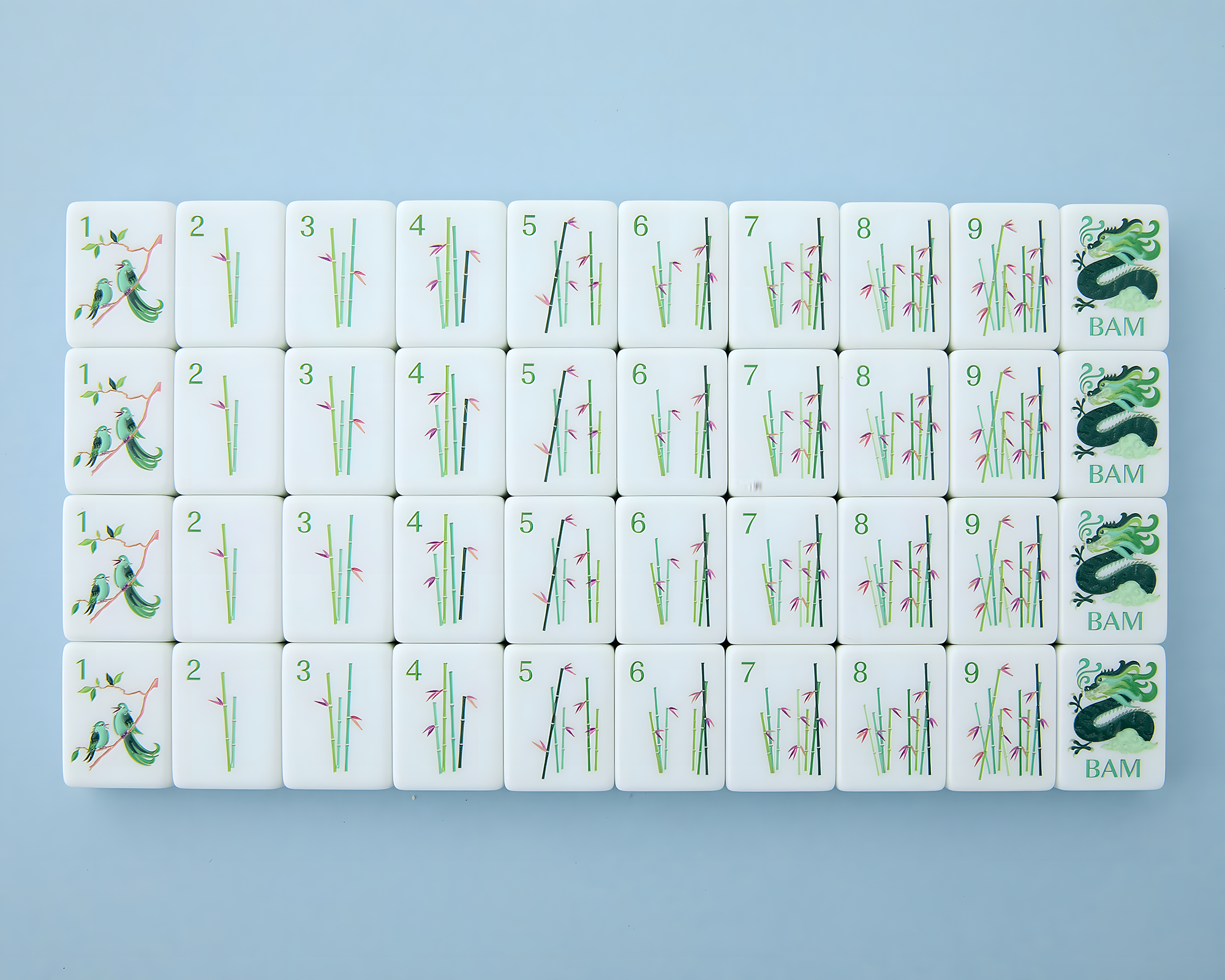 Mahjong Tile Set Sky Blue