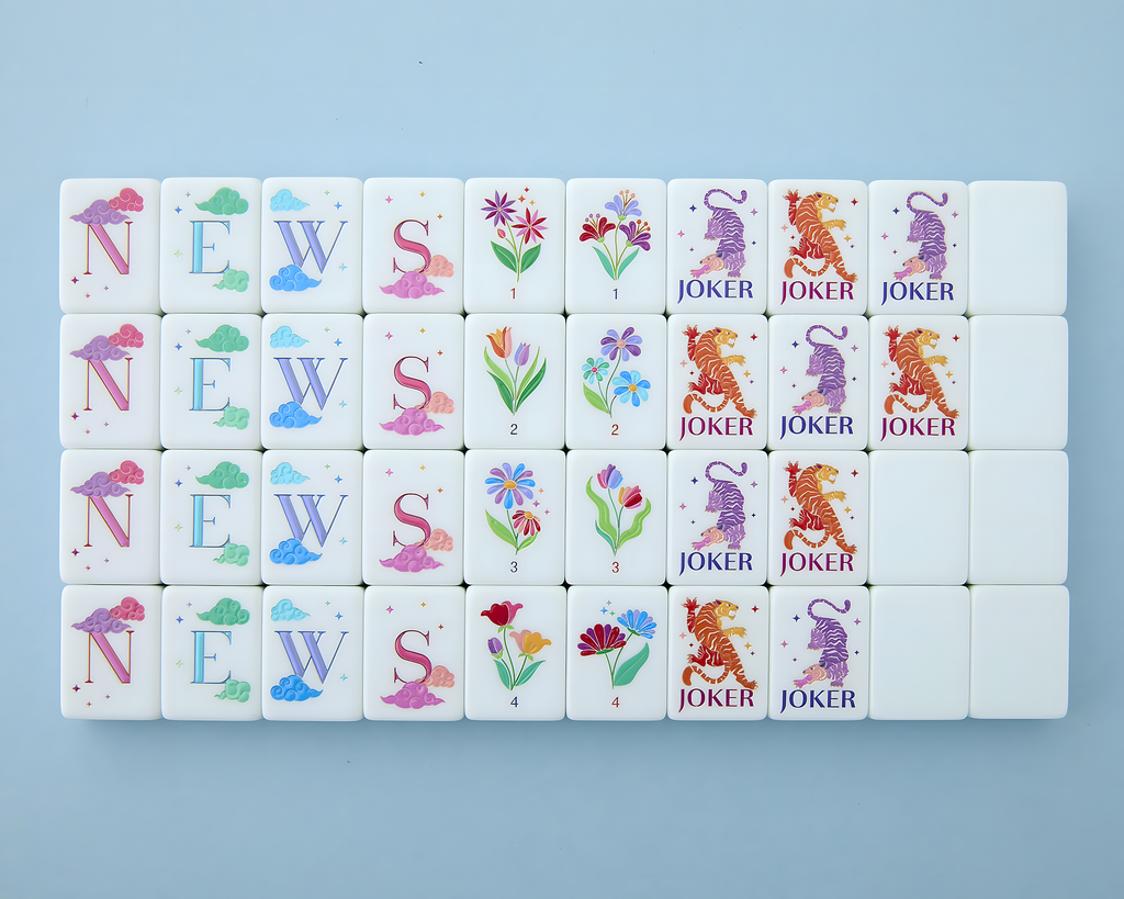 Mahjong Tile Set Sky Blue