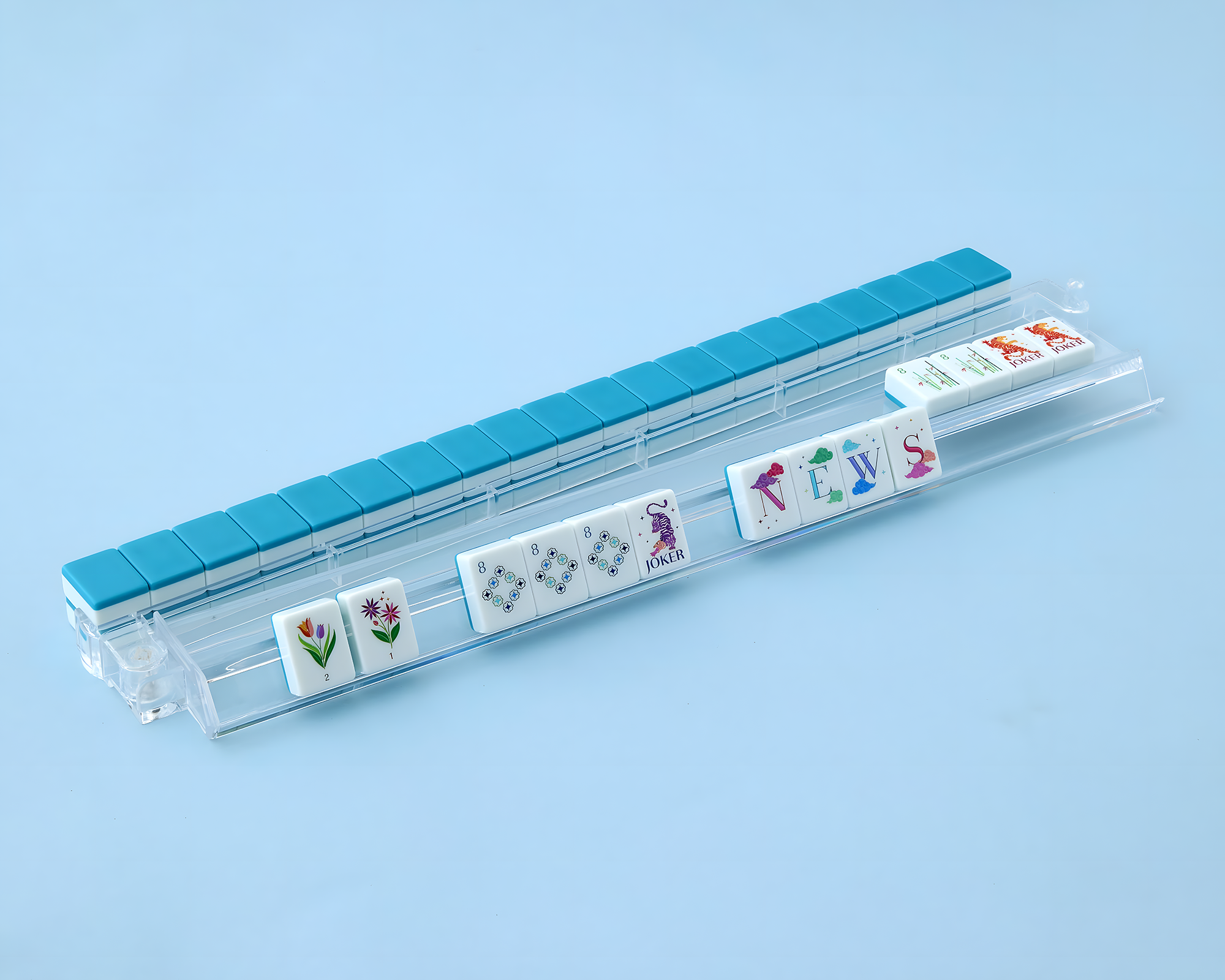 Mahjong Tile Set Sky Blue
